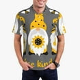 thumbnail image 1 of Pofeuu Bee Kind Print Men's Loose Fit Midweight Short-Sleeve Pocket Polo-3X-Large, 1 of 6