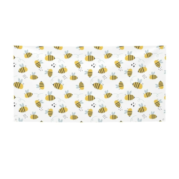 Pofeuu Bee Print Colorful Yard Festival Banner Sign Party Outdoor & Indoor Party Decoration Banne Festival Yard Sign-Small