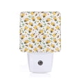 thumbnail image 1 of Pofeuu Bee and Flowers Print Night Lights Plug into Wall with Dusk-to-Dawn Light Sensor, LED Nightlight for Bathroom, Adult, Hallway-UK, 1 of 7