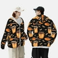 thumbnail image 1 of Pofeuu Bee and Honey Print Sun Protection Outdoor Lightweight Full Zip UV Cooling Hoodie Long Sleeve Summer Clothing for Outdoor Hiking-Large, 1 of 5