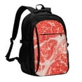 thumbnail image 1 of Pofeuu Beef Steaks Print Storage Laptop Backpack with USB Charging Port[Water Resistant] College Computer Bookbag Fits, 1 of 7