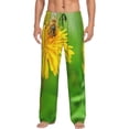 thumbnail image 1 of Pofeuu Bees Pollinates A Yellow Dandelion Print Men's Pajama Pants, Soft Lounge Pajama Pants with big pockets for Men Plaid Pj Bottoms-Medium, 1 of 6