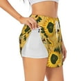 thumbnail image 1 of Pofeuu Bees and Sunflowers Print Women's Athletic Shorts Running Workout Shorts Tummy Control Quick Dry Gym Shorts with Pockets Double layer sports shorts-X-Large, 1 of 7