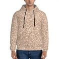 thumbnail image 1 of Pofeuu Beige Sparkling Glitter Print Mens Casual Hooded Collar Drawstring Hoodies Pullover Sweatshirts Casual Long Sleeve Shirts-XX-Large, 1 of 7