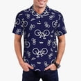 thumbnail image 1 of Pofeuu Bicycle1 Print Men's Loose Fit Midweight Short-Sleeve Pocket Polo-Medium, 1 of 6