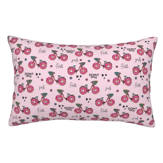 Pofeuu Bike with Donut Wheels Print Polyester Microfiber Plush Pillowcases, Super Soft and Cozy Pillow Case Covers with Envelop Closure(Pillow core not included)-14"x20"
