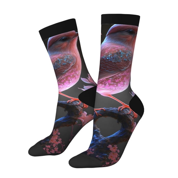 Pofeuu Bird6 Print Crew Socks, Adult Running Hiking Socks for Youth and Adult