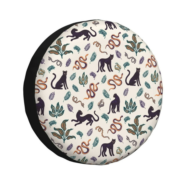 Pofeuu Black Cat And Snake Print Spare Tire Wheel Cover for Car Truck SUV Camper Universal Fit