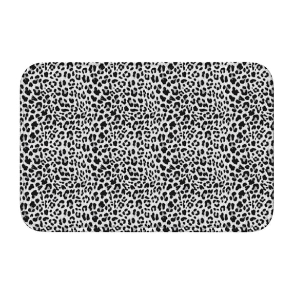 Pofeuu Black Leopard Print Hem Mat 40x60 - Multipurpose Doormat for Indoor & Outdoor Use - Welcome Your Guests with our Entrance Mat