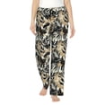 thumbnail image 1 of Pofeuu Black Palm Leaves Print Women's Fashion Pajama Pants with Pockets Comfy Drawstring Sleep Lounge Bottoms-X-Large, 1 of 6