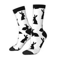 thumbnail image 1 of Pofeuu Black Rabbit Print Crew Socks, Adult Running Hiking Socks for Youth and Adult, 1 of 6