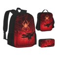 thumbnail image 1 of Pofeuu Black Spider Web With Spiders Print Backpack Travel Backpacks With Lunch Bag Pencil Bag Set 3 pcs Set Cartoon Backpack, 1 of 7