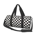 thumbnail image 1 of Pofeuu Black and White Checkerboard Print Travel Duffel Bag,Sports Tote Gym Bag,Shoulder Weekender Overnight Bag for Women Gym Bag, 1 of 6