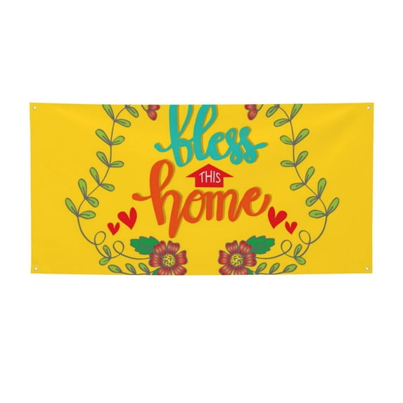 Pofeuu Bless This Home Print Colorful Yard Festival Banner Sign Party Outdoor & Indoor Party Decoration Banne Festival Yard Sign-Medium