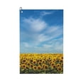 thumbnail image 1 of Pofeuu Blooming Sunflower Field Print Premium Golf Towel with Carabiner Clip Absorbent Microfiber Waffle Pattern Golf Towel for Golf Bag Trolly Belt Loop, 1 of 8