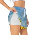 thumbnail image 1 of Pofeuu Blooming Sunflower Field Print Women's Athletic Shorts Running Workout Shorts Tummy Control Quick Dry Gym Shorts with Pockets Double layer sports shorts-Medium, 1 of 7