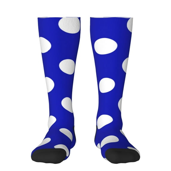 Pofeuu Blue And White Polka Dot Print Stockings, Adult Running Hiking Socks for Youth and Adult