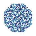 thumbnail image 1 of Pofeuu Blue Butterflies Print Leather Coasters Set of 6, Round Cups Mugs Mat Pad for Home Kitchen Heat Resistant Drink Coasters,Octagon, 1 of 7