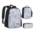 thumbnail image 1 of Pofeuu Blue Butterfly Print Backpack Travel Backpacks With Lunch Bag Pencil Bag Set 3 pcs Set Cartoon Backpack, 1 of 7