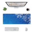 thumbnail image 1 of Pofeuu Blue Christmas With Snowflakes Print Desk Mat for Keyboard and Mouse，Computer Desk Matt for Desktop，Large Mouse Pad for Desk，Desk Pads on Top of Desks 12x31.5in, 1 of 8