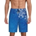 thumbnail image 1 of Pofeuu Blue Christmas With Snowflakes Print Men's Soft Woven Elastic Waistband Sleep Pajama Short-XX-Large, 1 of 6