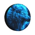Pofeuu Blue Fire Wolf Print Spare Tire Wheel Cover for Car Truck SUV Camper Universal Fit Spare