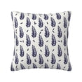 thumbnail image 1 of Pofeuu Blue Leaves Print Double-sided plush pillowcase Square Throw Pillow Covers Pillows Cover for Living Room Bedroom Sofa Couch Cushion Cover（No pillow core）-24"x24", 1 of 7