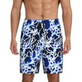 thumbnail image 1 of Pofeuu Blue Lightning2 Print Men's Soft Woven Elastic Waistband Sleep Pajama Short-X-Large, 1 of 6