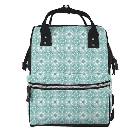 Pofeuu Blue Print Print Diaper Bag Backpack, Multifunction Travel Pack Maternity Baby Changing Bags, Large Capacity, Waterproof