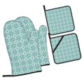 thumbnail image 1 of Pofeuu Blue Print Print Oven Mitts and Pot Holders 4 pcs Set,High Heat Resistant 500 Degree Extra Thicken Long Kitchen Cotton Oven Glove for Cooking, 1 of 6
