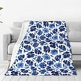 thumbnail image 1 of Pofeuu Blue Roses Print Ultra-Soft Micro Fleece Blanket,for Bed Or Sofa,All Season Throw Blankets Flannel Blanket-80"x60", 1 of 7