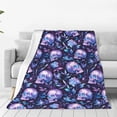 thumbnail image 1 of Pofeuu Blue Skull Crystal Print Ultra-Soft Micro Fleece Blanket,for Bed Or Sofa,All Season Throw Blankets Flannel Blanket-40"x30", 1 of 7
