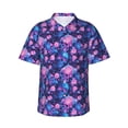 thumbnail image 1 of Pofeuu Blue Skull Rose Print Hawaiian Shirt for Men Sleeves Casual Button Down Summer Beach Dress Shirts T-Shirts,Small, 1 of 7