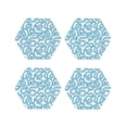 thumbnail image 1 of Pofeuu Blue Snake Print Coasters for Drinks, 4Pack PU Leather Coasters, Bar Drink Coasters for Tabletop Protection, Furniture from Damage-Hexagon, 1 of 6