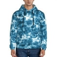 thumbnail image 1 of Pofeuu Blue Tie Dye Print Mens Casual Hooded Collar Drawstring Hoodies Pullover Sweatshirts Casual Long Sleeve Shirts-3X-Large, 1 of 7