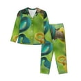 thumbnail image 1 of Pofeuu Blue Viper And Yellow Viper Snake Print Womens Pajamas Set Long Sleeve Sleepwear Button Down Nightwear Soft Pj Lounge Sets Button Down Pajamas Women-Small, 1 of 7