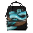 thumbnail image 1 of Pofeuu Blue Viper Snake Print Diaper Bag Backpack, Multifunction Travel Pack Maternity Baby Changing Bags, Large Capacity, Waterproof, 1 of 6