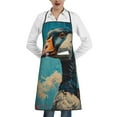 thumbnail image 1 of Pofeuu Blue Watercolor Duck Print Aprons with Pockets, Cute Aprons for Kitchen, Cooking, Server, Barber, Chef Apron, 1 of 7