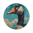 thumbnail image 1 of Pofeuu Blue Watercolor Duck Print Leather Coasters Set of 6, Round Cups Mugs Mat Pad for Home Kitchen Heat Resistant Drink Coasters,Round Shape, 1 of 7