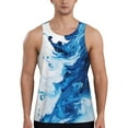 thumbnail image 1 of Pofeuu Blue White Fluid Art Print Men's Workout Tank Tops Sleeveless Muscle Gym Shirt Quick Dry-X-Large, 1 of 7