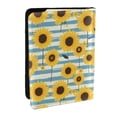 thumbnail image 1 of Pofeuu Blue White Striped Sunflower A Print Travel Document Organizer Passport Holder Men Women for Family (6.5 in x 4.5 in),Wallet Holder Credit Card Clutch Bag Case, 1 of 5