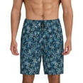 thumbnail image 1 of Pofeuu Blue and White Gradient Snowflake Print Men's Soft Woven Elastic Waistband Sleep Pajama Short-Large, 1 of 6