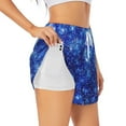 thumbnail image 1 of Pofeuu Blurred Star Snow Christmas Print Women's Athletic Shorts Running Workout Shorts Tummy Control Quick Dry Gym Shorts with Pockets Double layer sports shorts-Large, 1 of 7