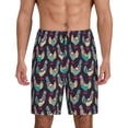 thumbnail image 1 of Pofeuu Bohemian Chicken Print Men's Soft Woven Elastic Waistband Sleep Pajama Short-Small, 1 of 6