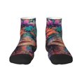 thumbnail image 1 of Pofeuu Bohemian Colorful Flower Woman Print 30cm Socks, Adult Running Hiking Socks for Youth and Adult, 1 of 7