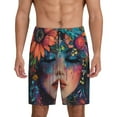thumbnail image 1 of Pofeuu Bohemian Colorful Flower Woman Print Men's Soft Woven Elastic Waistband Sleep Pajama Short-Large, 1 of 6