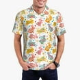 thumbnail image 1 of Pofeuu Boho Bunny Print Men's Loose Fit Midweight Short-Sleeve Pocket Polo-Small, 1 of 6