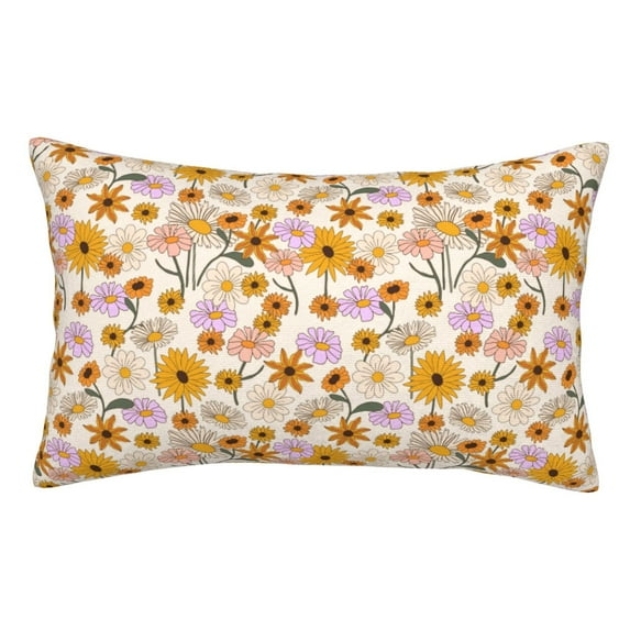 Pofeuu Boho Flowers Print Polyester Microfiber Plush Pillowcases, Super Soft and Cozy Pillow Case Covers with Envelop Closure(Pillow core not included)-16"x24"