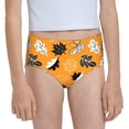 thumbnail image 1 of Pofeuu Bold Black and White Leaves Orange Print Soft Cotton Underwear Girls'Briefs Soft Undies, 1 of 7