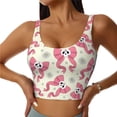thumbnail image 1 of Pofeuu Bow With Sugar Skull Print Sports Bra for Women Sexy Vest Yoga Running Gym Fitness Crop Bras Tops-Large, 1 of 8